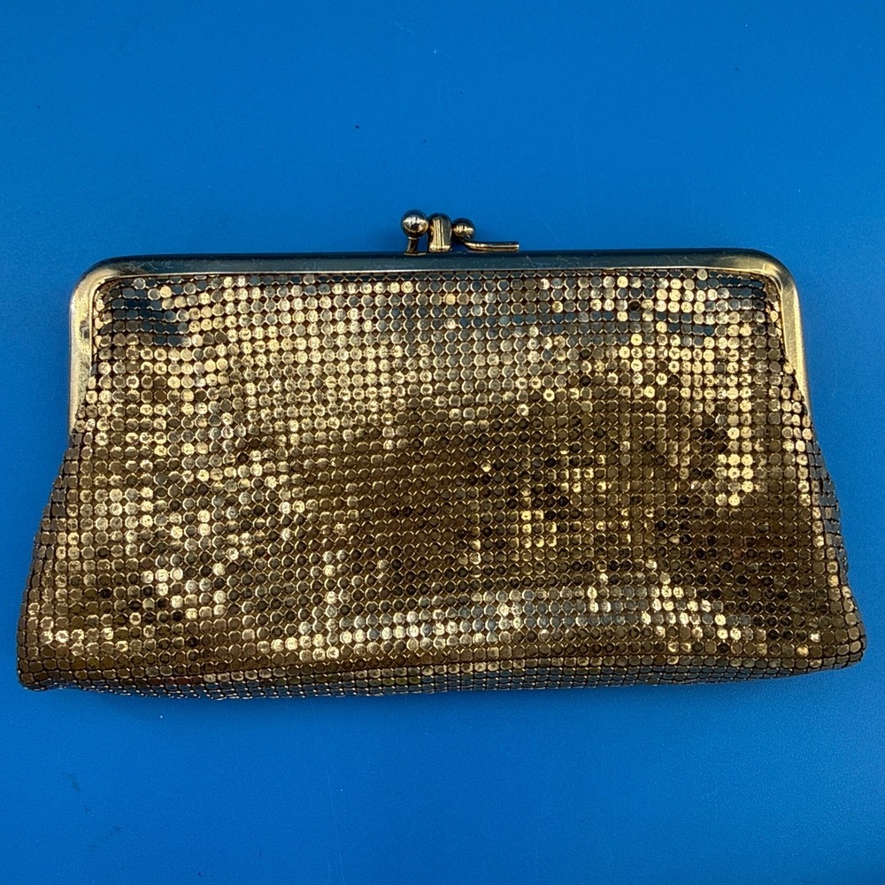 Vintage 1950s Whiting & Davis goldâ mesh Evening Clutch Bag Purse
